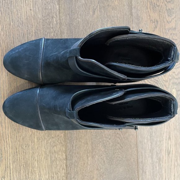 Rag & Bone Harrow Booties | Black Suede Wooden Heel | Women's Size 38.5 - Picture 8 of 9